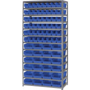 Global Industrial™ Steel Shelving - Total 72 4"H Plastic Shelf Bins Blue, 36x18x72-13 Shelves