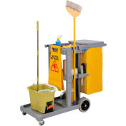 Global Industrial™ Janitor Cart Gray avec 25 gallon salage en vinyle