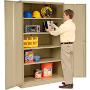 Global Industrial™ Storage Cabinet, Turn Handle, 48"Wx18"Dx78"H, Tan, Unassembled