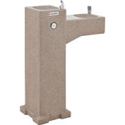 Global Industrial Outdoor Bi-Level Pedestal Drinking Fountain, ADA, Rotocast Stone Finish