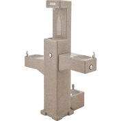 Global Industrial™ Outdoor Bottle Filler w / Bi-Level Fountain & Pet Station, Rotocast Granite