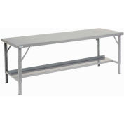 Global Industrial 120"W x 48"D Heavy-Duty Extra Long Assembly Workbench Steel Top - Gray