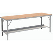 Global Industrial 120"W x 48"D Heavy-Duty Extra Long Assembly Workbench Hardboard Top - Gray