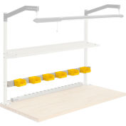 Global Industrial 606942ATN Bin Rail For Workbench, Steel, 60"W, Tan