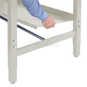 Global Industrial Lower Shelf Steel With 2" Back Stop for Workbench - 48"W x 14"D - Tan
