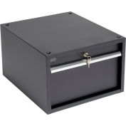 Global Industrial™ Tiroir empilable en acier, 17-1/4 « L x 20 « P x 12 « H, Noir