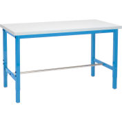 Global Industrial Adjustable Height Blue Workbench Square Tube Leg, Laminate Sq. Edge, 60"x30"