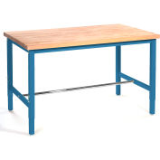Global Industrial 60"W x 30"D Packing Workbench - Maple Butcher Block Square Edge - Blue