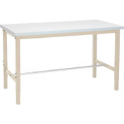 Global Industrial™ 48 x 36 Ajustable Height Workbench Square Tube Leg - ESD Square Edge - Tan