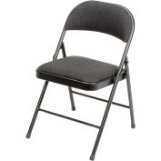 Interion® Folding Chair, Fabric, Black - Pkg Qty 4