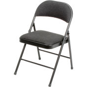 Chaise pliante Interion®, Tissu, Noir - Qté par paquet : 4