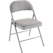 Interion® Folding Chair, Fabric, Gray - Pkg Qty 4