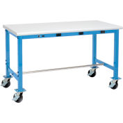 Global Industrial™ Mobile Packing Workbench W/Power Apron, Laminate Safety Edge, 60"W x 30"D