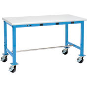 Global Industrial™ Atelier d’emballage mobile W / Power Apron, bord de sécurité stratifié, 60 « W x 30 » D