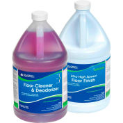 Global Industrial™ Floor Cleaning Kit, Floor Cleaner & Finish, 1 Gallon Bottles, 2/Case