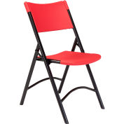National Public Seating Folding Chair - Blow Molded Resin - Red - Pkg Qty 4