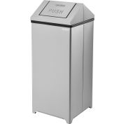 Global Industrial™ Stainless Steel Square Swing Top Trash Can, 24 Gallon