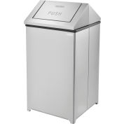 Global Industrial™ Stainless Steel Square Swing Top Trash Can, 40 gallons