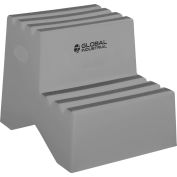 Global Industrial™ 2 Step Stand en plastique, 21 « L x 19-1 / 2 « L x 24-1 / 2 « H, Gris