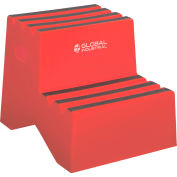 Global Industrial™ 2 Step Stand en plastique, 21 « L x 19-1 / 2 « L x 24-1 / 2 « H, Rouge