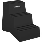 Global Industrial™ 3 Step Stand en plastique, 20 « L x 28-1 / 2 « L x 33-1 / 2 « H, Noir