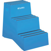 Global Industrial™ 3 Step Stand en plastique, 20 « L x 28-1 / 2 « L x 33-1 / 2 « H, Bleu
