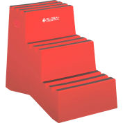 Global Industrial™ 3 Step Stand en plastique, 20 « L x 28-1 / 2 « L x 33-1 / 2 « H, Rouge