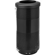 Global Industrial Perforated Steel Round Trash Can, 20 Gallon, Black