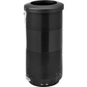 Global Industrial™ Perforated Steel Round Trash Can, 20 gallons, Noir