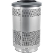 Global Industrial Perforated Stainless Steel Round Trash Can, 55 Gallon