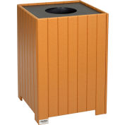 Global Industrial™ Recycled Plastic Square Trash Can With Liner, 32 Gallon, Cedar