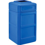 Global Industrial™ Square Plastic Waste Réceptacle avec couvercle plat, 42 gallons, Bleu