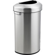 Global Industrial™ Stainless Steel Semi-Round Open Top Trash Can, 16 Gallon