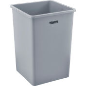 Global Industrial™ Square Plastic Trash Can, 35 Gallon, Gray