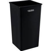 Global Industrial™ Square Plastic Trash Can, 55 gallons, noir