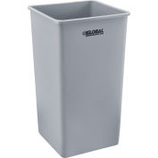 Global Industrial™ Square Plastic Trash Can, 55 gallons, gris