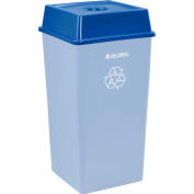 Global Industrial™ Bottles & Cans Recycling Lid pour canettes de 35 et 55 gallons, bleu