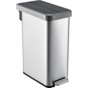 Global Industrial™ Stainless Steel Slim Butterfly Step Trash Can - 12 Gallon