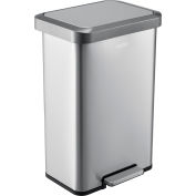 Global Industrial™ Stainless Steel Rectangulaire Step Trash Can - 12 Gallon