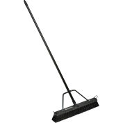 Global Industrial 24" Push Broom W/ Plastic Block & Steel Handle, Fine Sweep - Pkg Qty 4