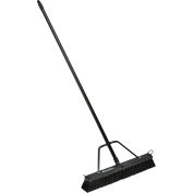 Global Industrial™ 24 » Push Broom W/ Plastic Block & Steel Handle, Fine Sweep, qté par paquet : 4