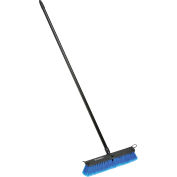 Global Industrial 18" Push Broom W/ Plastic Block & Steel Handle, Multi-Surface Sweep - Pkg Qty 4