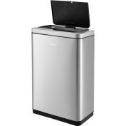 Global Industrial Rectangular Motion Sensor Trash Can, 12 Gallon, Brushed Stainless Steel
