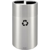 Global Industrial™ Round Multi-Stream Recycling Can, 31 Gallon Total, Satin Aluminum