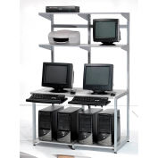Global Industrial™ 48" Computer LAN Workstation, 48"W x 30"D x 74"H, Gray, Unassembled