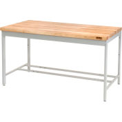 Global Industrial 60"W x 30"D Euro Style Production Workbench - Maple Butcher Block - Gray