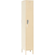 Global Industrial 1-Tier 1 Door Digital Locker, 12"W x 15"D x 72"H, Tan, Assembled