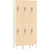 Global Industrial 2-Tier 6 Door Digital Locker, 12"W x 18"D x 36"H, Tan, Assembled