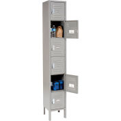 Global Industrial™ Capital® 6-Tier 6 Door Box Locker, 12 » L x 12"P x 78"H, gris, assemblé