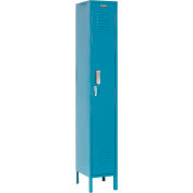 Global Industrial 1-Tier 1 Door Digital Locker, 12"W x 12"D x 60"H, Blue, Assembled
